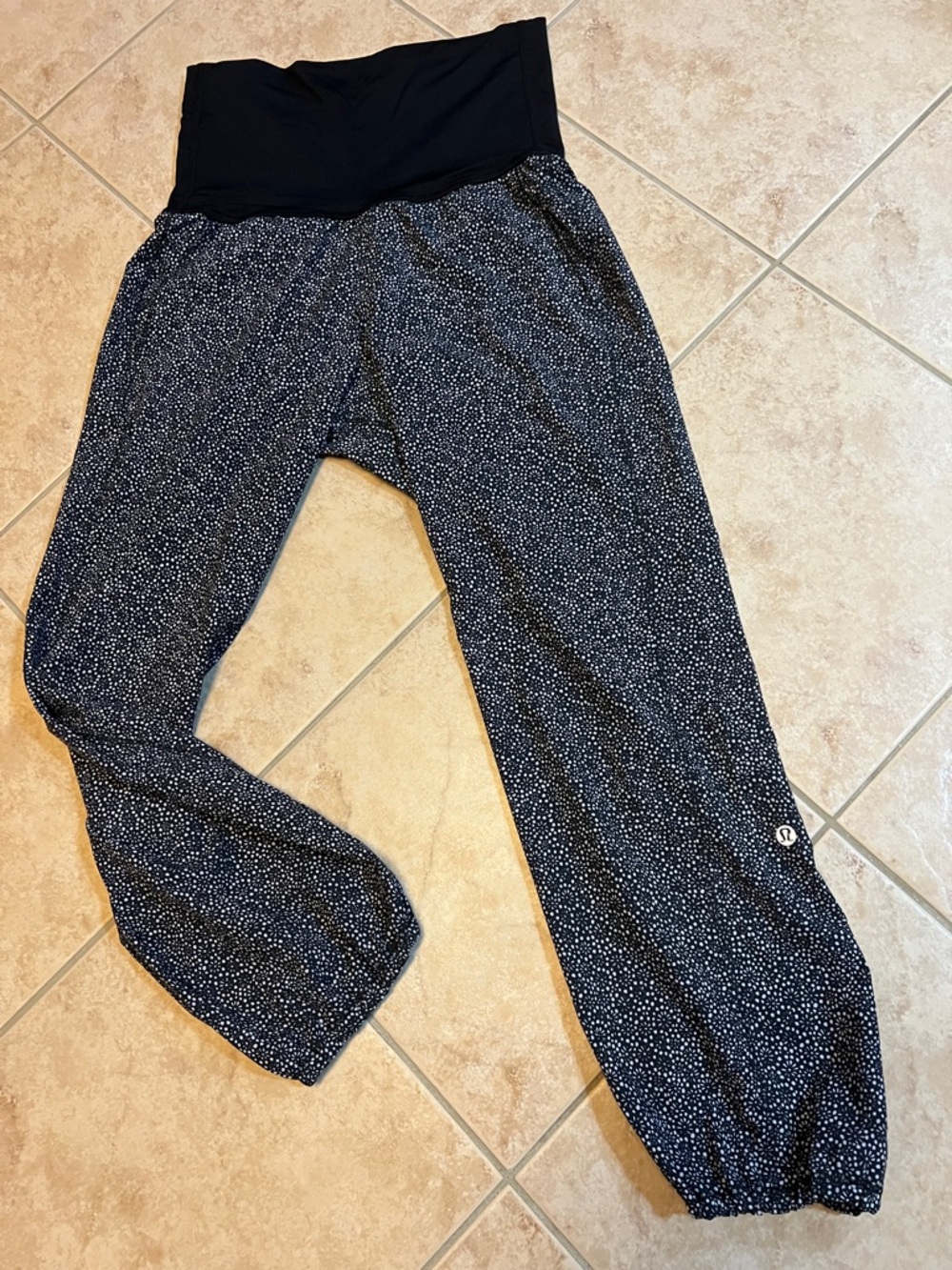 lululemon athletica Black and White Speckled Track Joggers